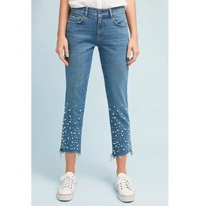 Anthropologie Pilcro Hyphen Pearl Embellished Jeans